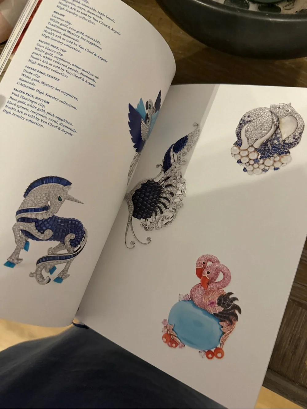 Van Cleef & Arpels White Book with Blue Title and Red Illustration